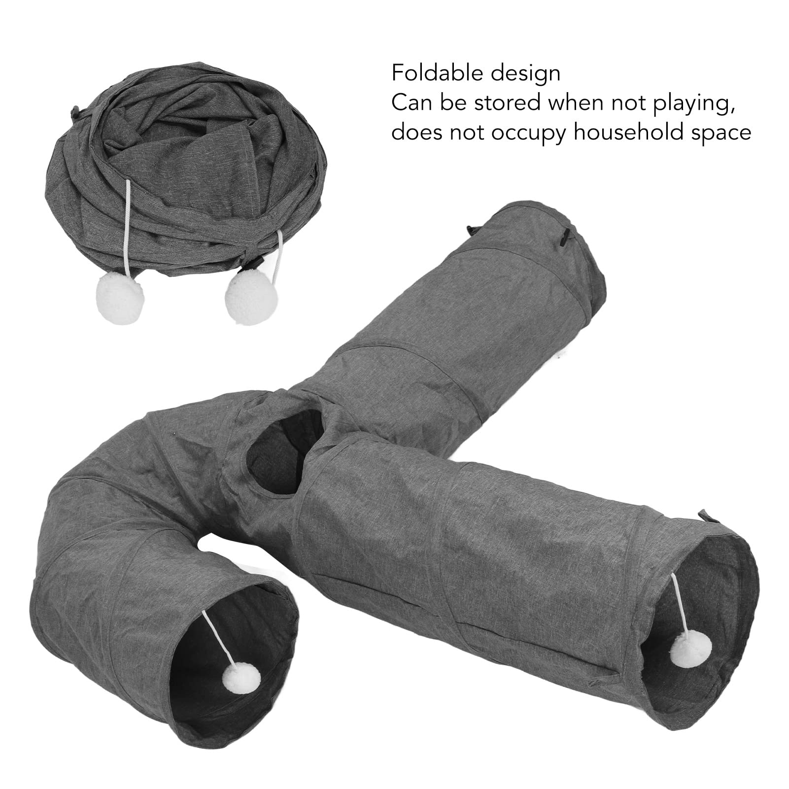 Tunnel de Jeu pour Chat, Tunnel pour Chat Pliable et Sûr à 3 Voies avec Ouverture de Lucarne pour l'exercice Quotidien des Chats