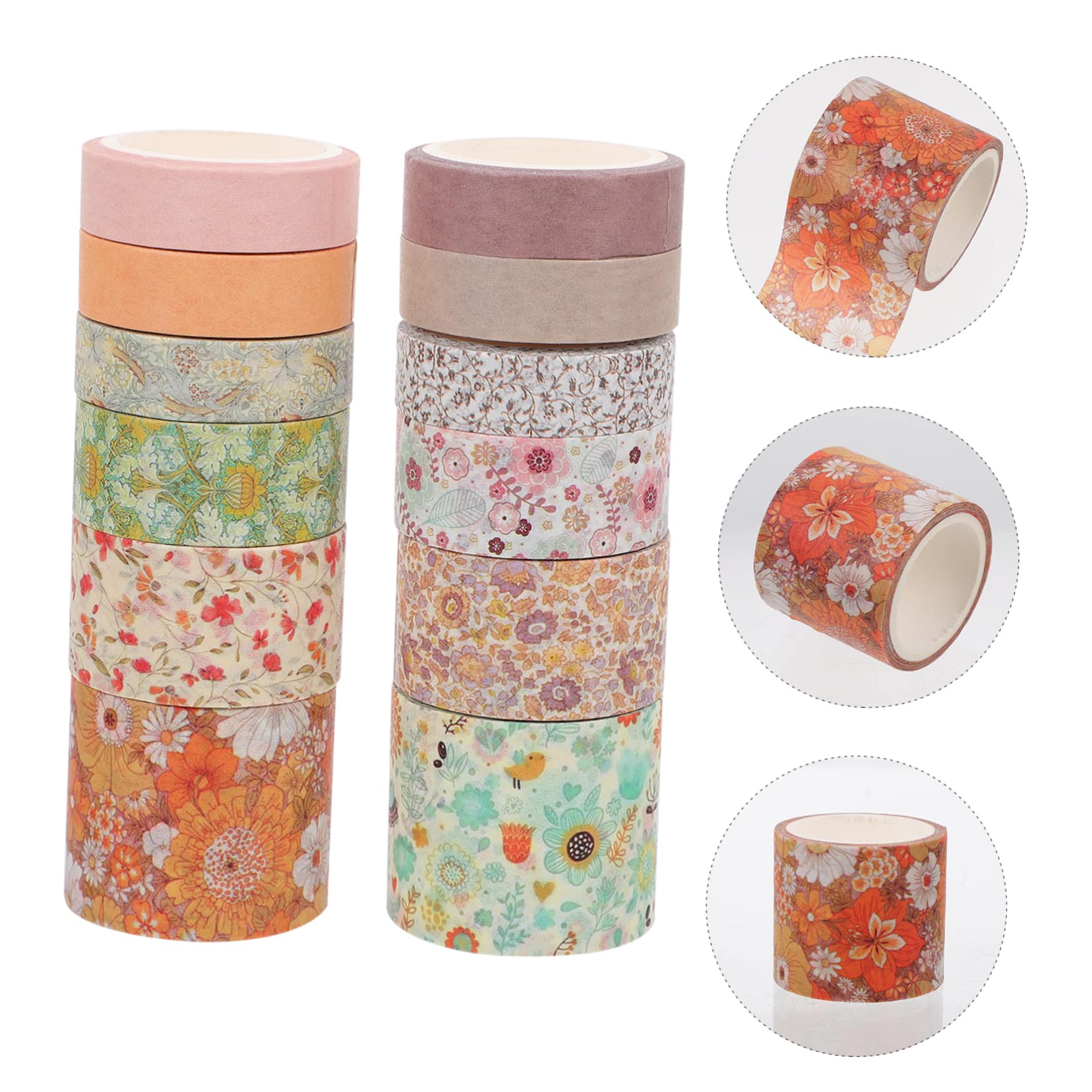 STOBOK 36rollen Washi Tape Dekorative Papierklebebänder Mit Floralen Motiven Für Scrapbooking Und -projekte Kreative Handbuchgestaltung Für Journals Und Bastelarbeiten