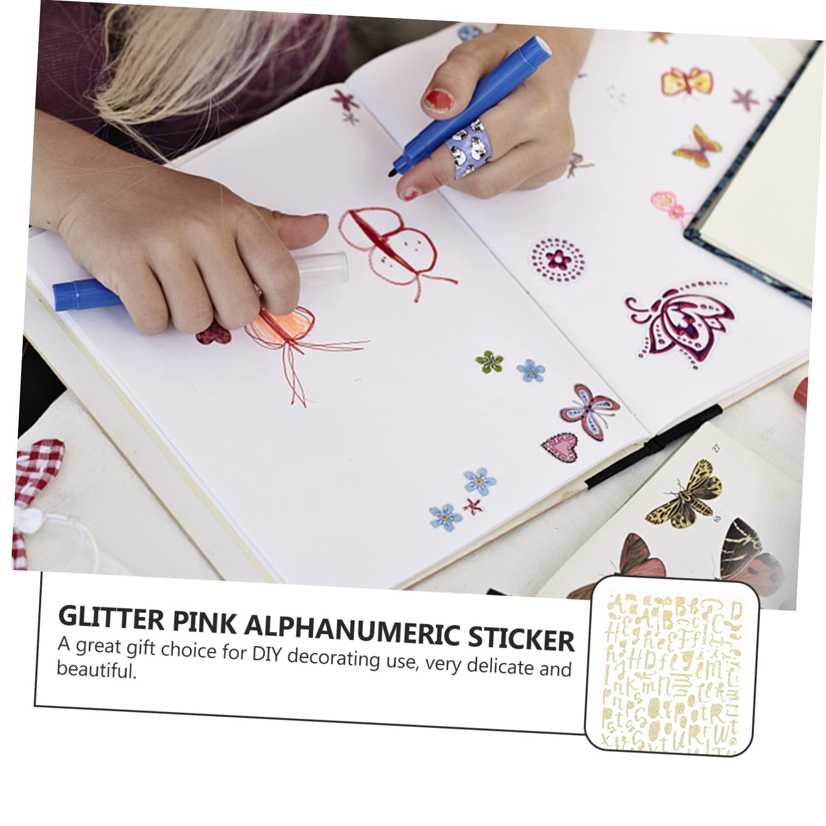 ERINGOGO 5Pcs Self Adhesive Alphabet Stickers Decorative Stickers for Home and Chic Design for DIY Projects and Crafting