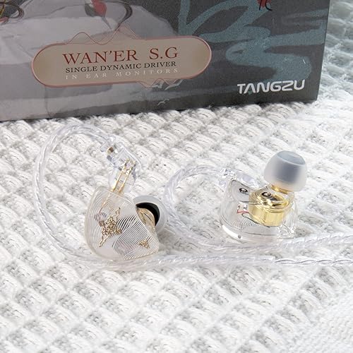 Miniatura 6 de Kinboofi TANGZU WAN'ER S.G - Auriculares con monitor intrauditivo, auriculares con cable de alta fidelidad sin micrófono, auriculares deportivos con