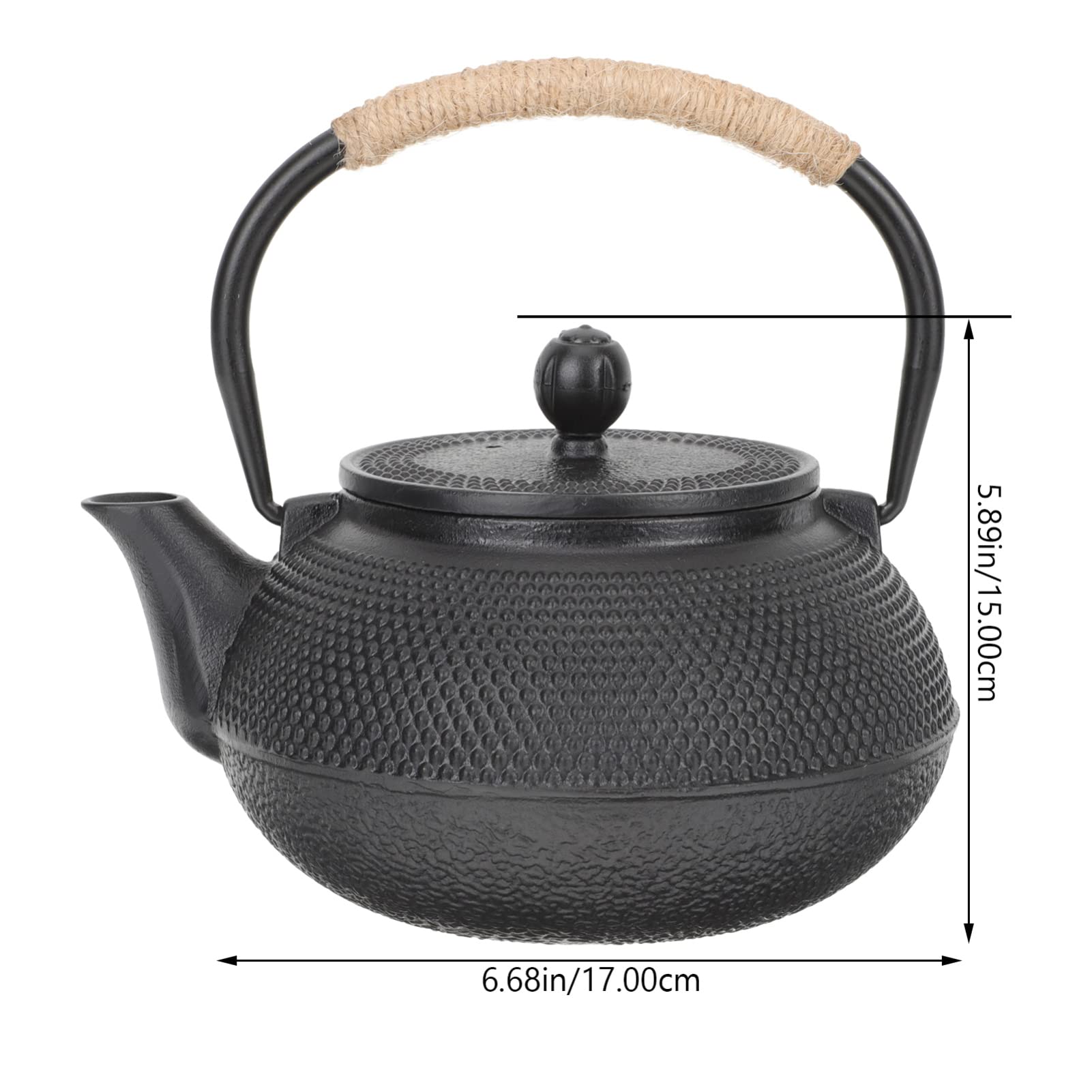 Tetera de Hierro Tetsubin 800ml Negra para Infusión | Infusor, Asa Cómoda, Limpieza Sencilla, Aislamiento Térmico, Uso en Hogar y Oficina