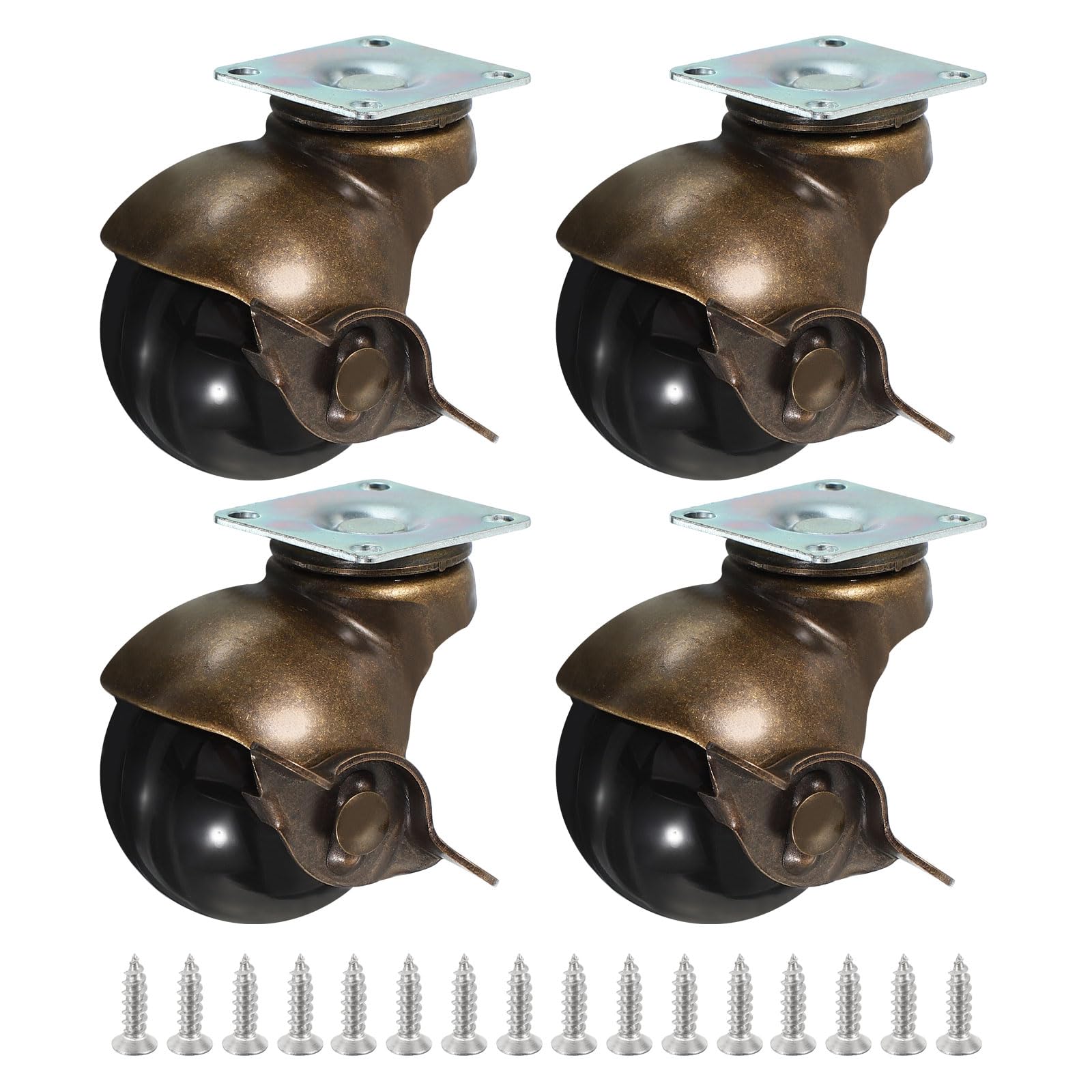 PATIKIL Ball Caster Wheels - 4 Pack with Brake -12
