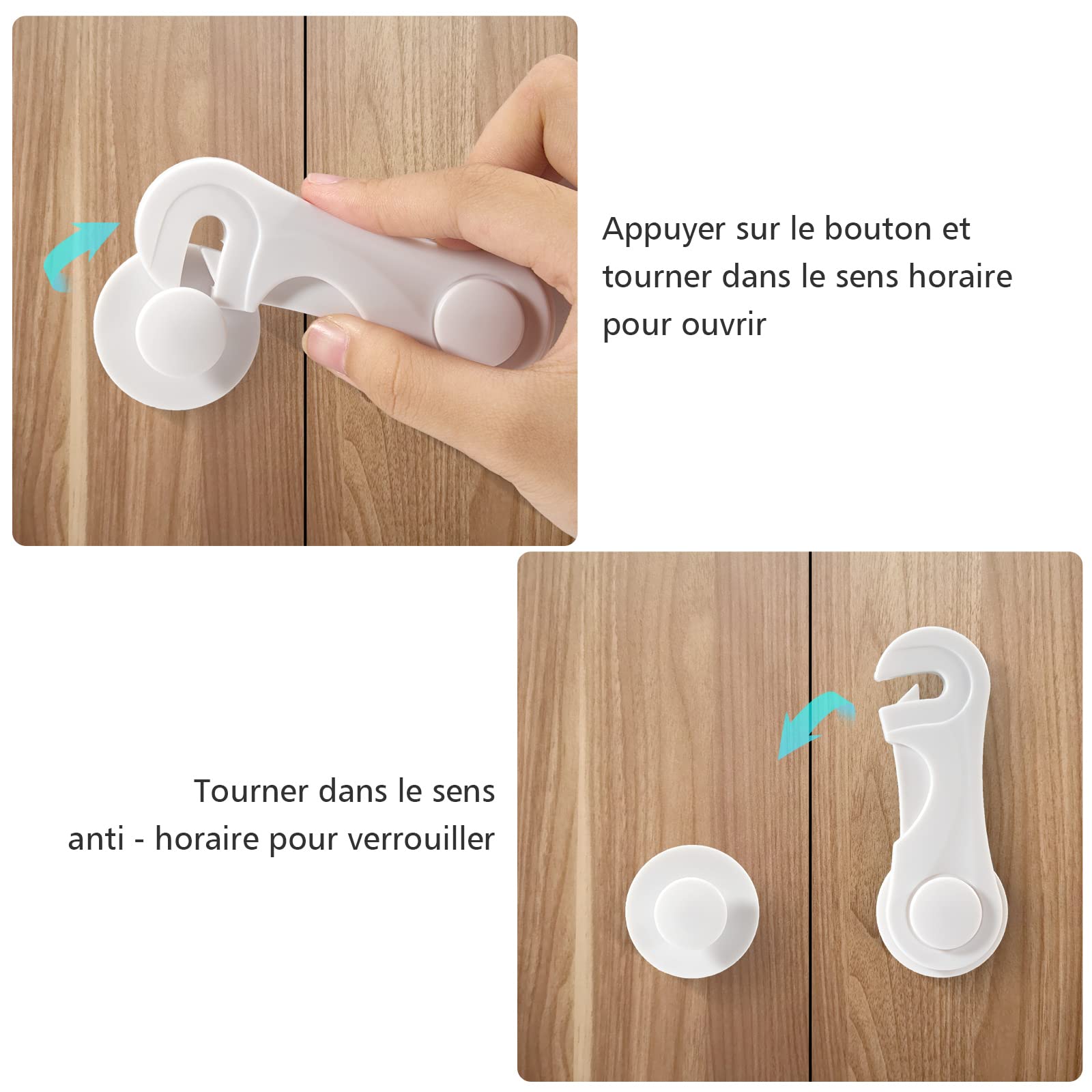 8 Pièces Bloque Porte et Tiroir Bébé – Sécurité Enfant, Adhésif
