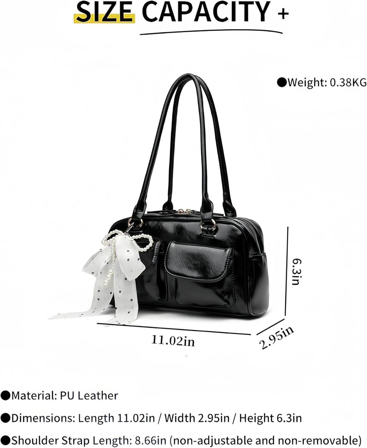 Y2K Shoulder Purses for Women Trendy - PU Leather Retro Boston Handbag, Lightweight and Versatile for Work and Travel - Image 4
