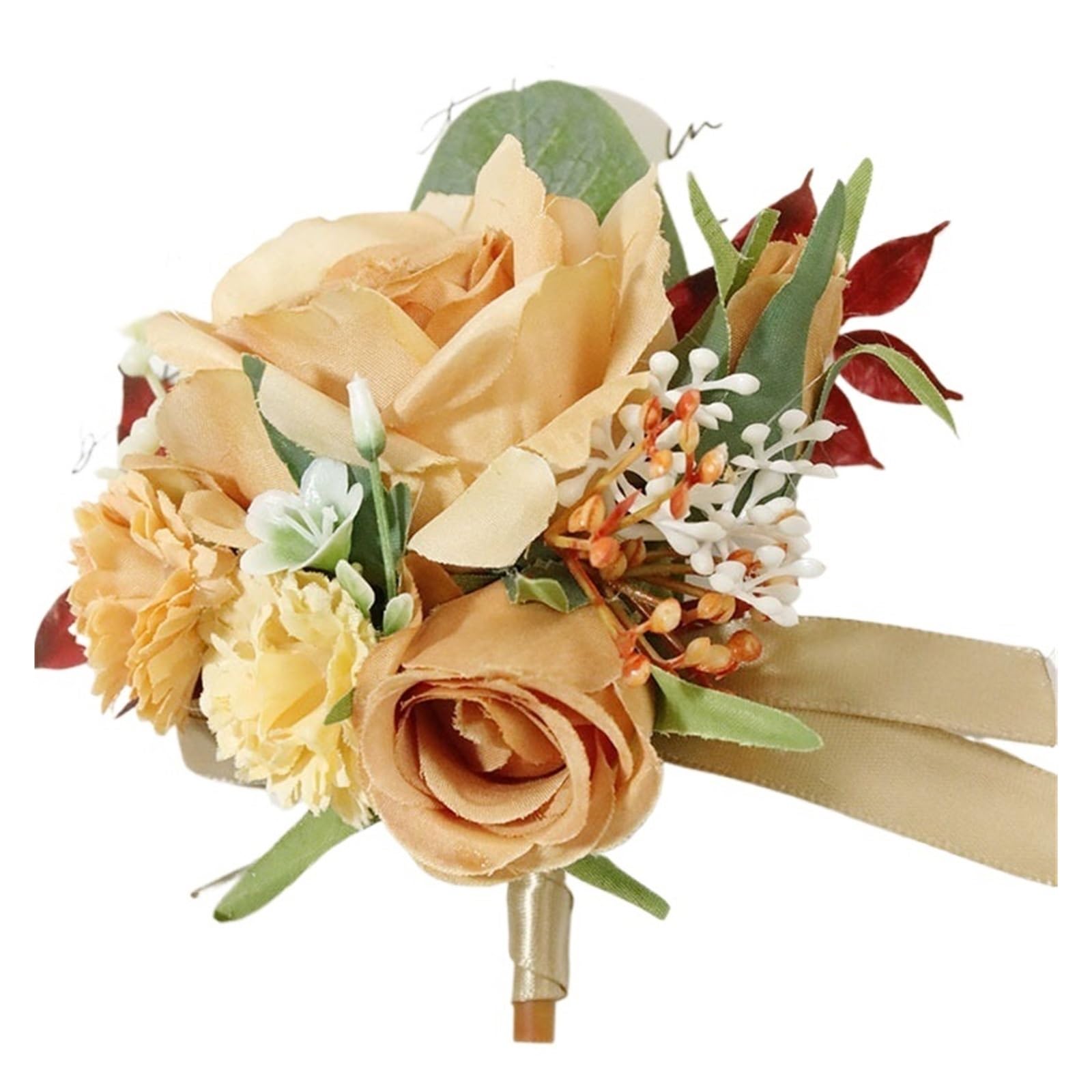EYZJQSTUV Wedding corsage， Artificial Silk Boutonniere Wedding Corsage Bridesmaid Groom(Boutonniere 03)
