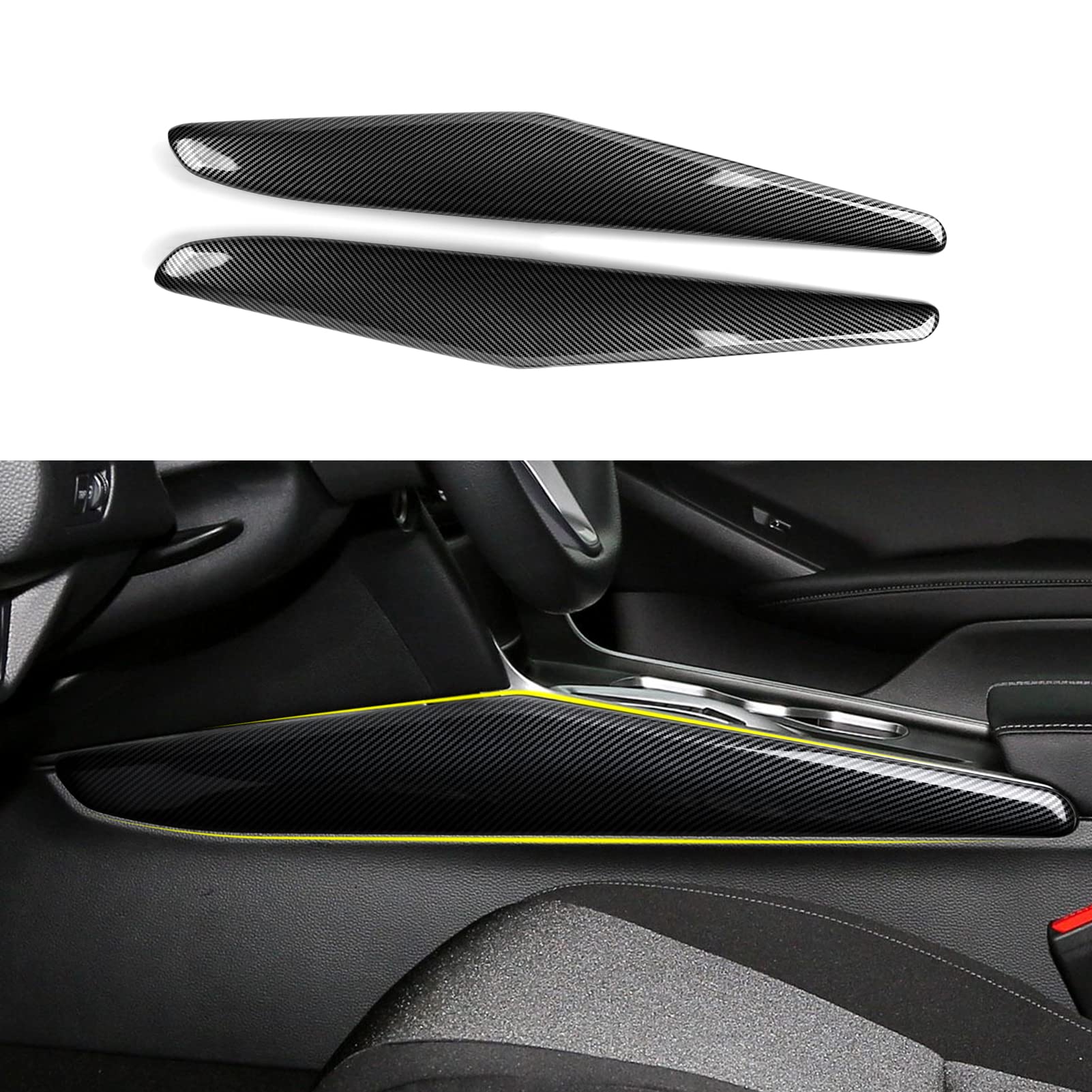 Car Side Gear Shift Strips Decals for 2018-2022 Honda Accord 10th Gen Accessories ABS Carbon Fiber Stickers