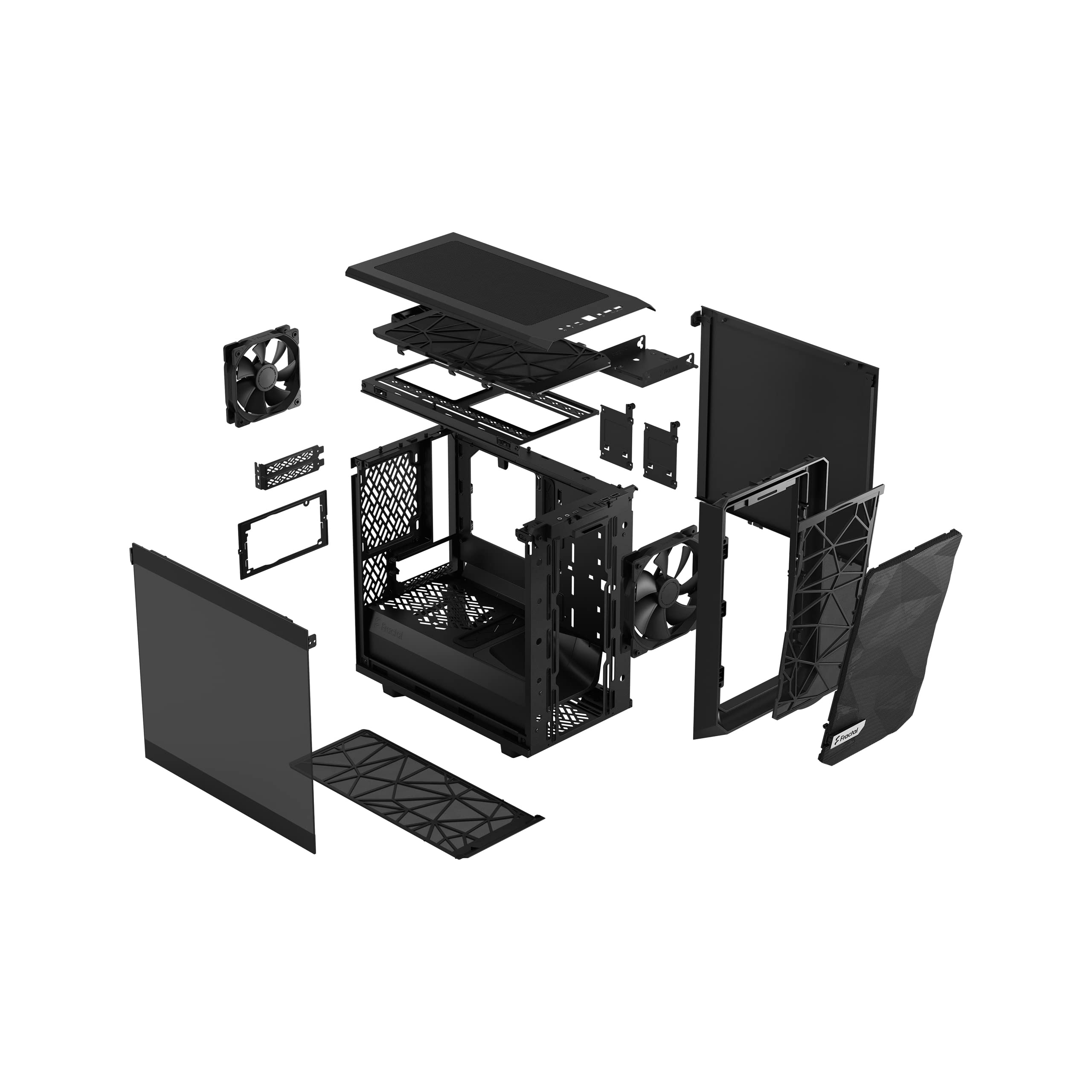 Fractal Design Meshify 2 Nano Black, Tempered Glass Dark Tint