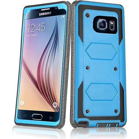 Asuwish Phone Case for Samsung Galaxy S6 Cover Hybrid Rugged Shockproof Drop Proof Full Body Protective Heavy Duty Cell Accessories Glaxay S 6 Gaxaly 6s Galaxies GS6 SM-G920V G920A Women Men Blue