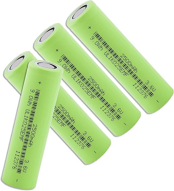 Rechargeable Batteries 4Pack,3.7V 2500mAh High Capacity Long Lasting Batteries for LED headlamp/Video Doorbell/Torch