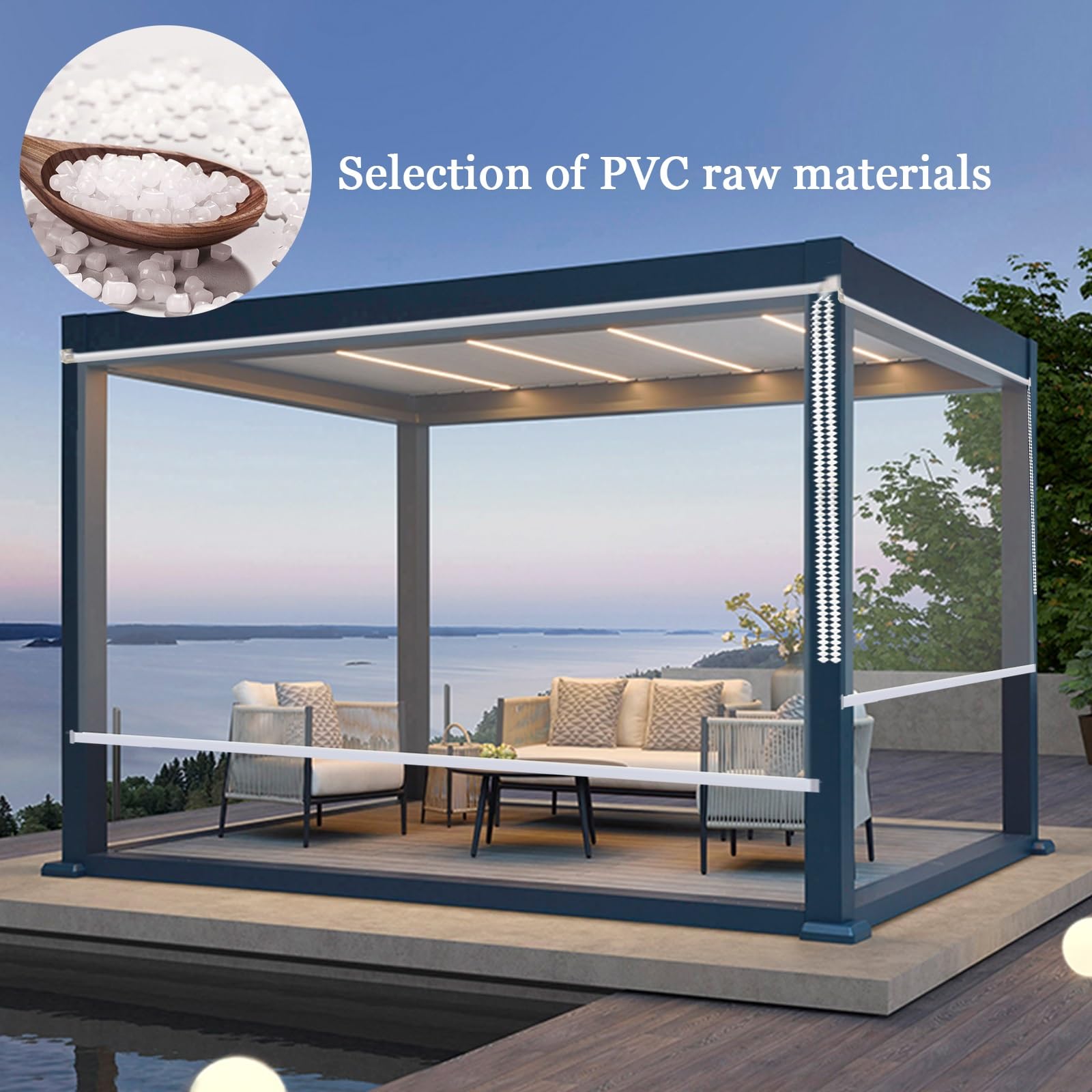 Wasserdichtes Transparentes PVC-Rollo – 120x150 Cm, 0,5 Mm Dick, Für Innen & Außen, Regen- Und Winddicht