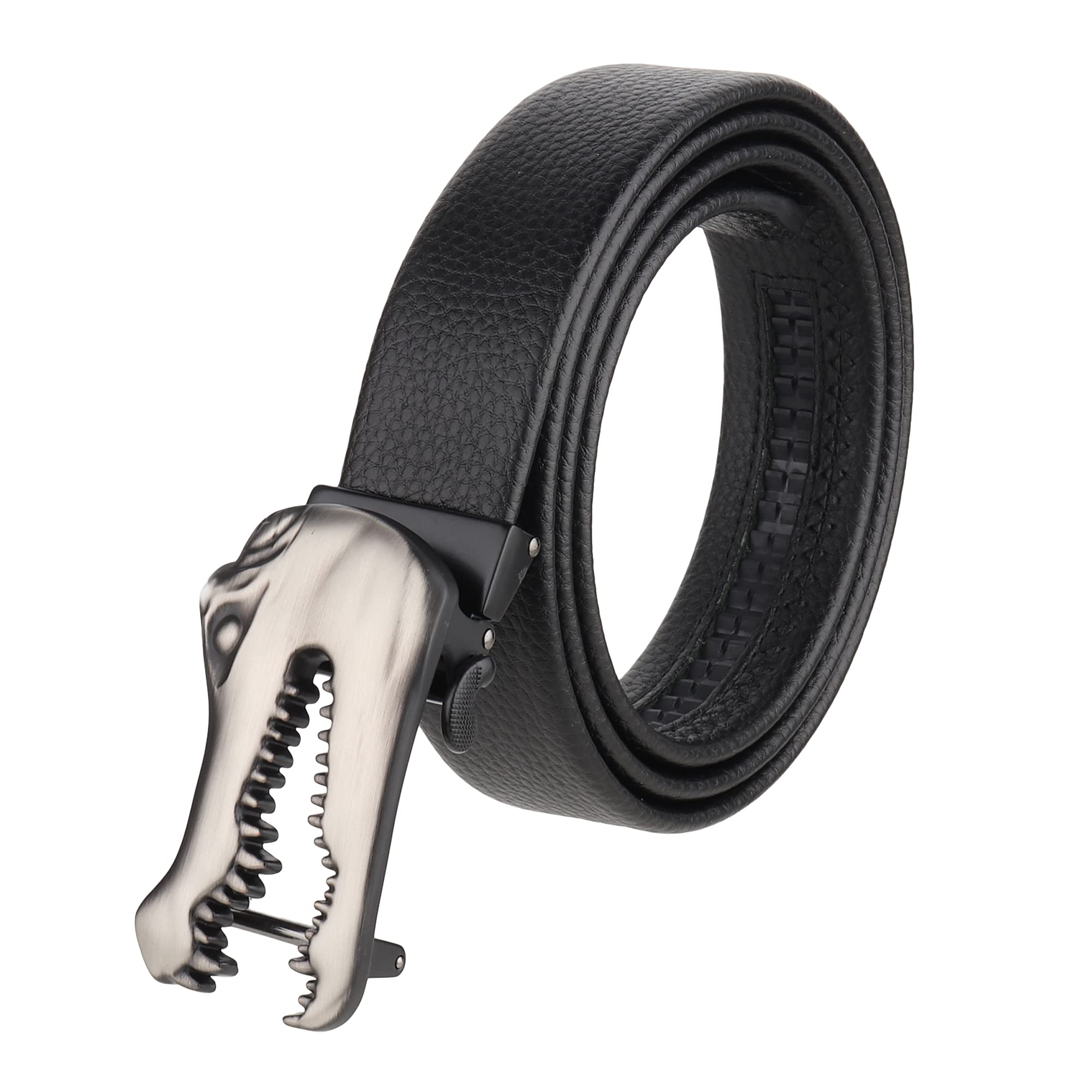 zacharias Men's Artificial Leather 35 MM Automatic Lock Belt (Pack of 1) (S-102_Black)-picture-48
