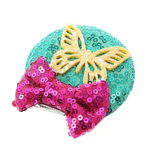 Miniatura 5 de 2 pares de pinzas para orejas de ratón con lazo de lentejuelas brillantes accesorios para el cabello para niñas decoración temática de fiesta de