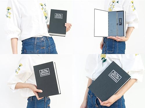 Miniatura 9 de Jssmst SM-BS04  Caja fuerte de metal para el hogar con cerradura de combinación en forma de libro como distracción 2017 negro tamaño pequeñogrande