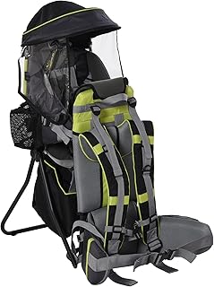 HOMCOM Baby Hiking Backpack Carrier Child Carrier with Ergonomic Hip Seat Detachable Rain Cover Adjustable Straps Stand for Toddler 6-36 Months Black