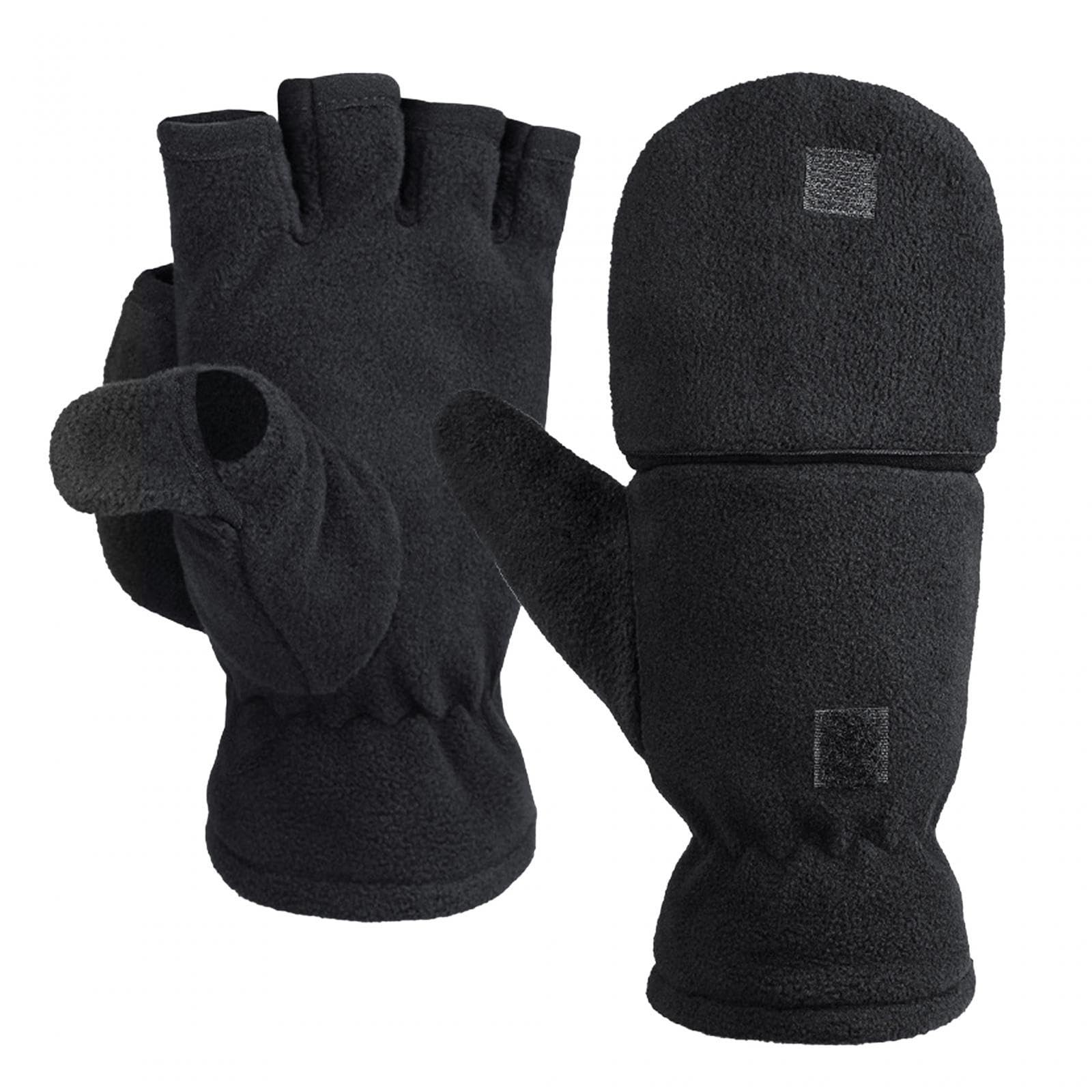 Winter Fingerless Gloves Warm Winter Flip Gloves for Everyday Outdoor XL-image-30