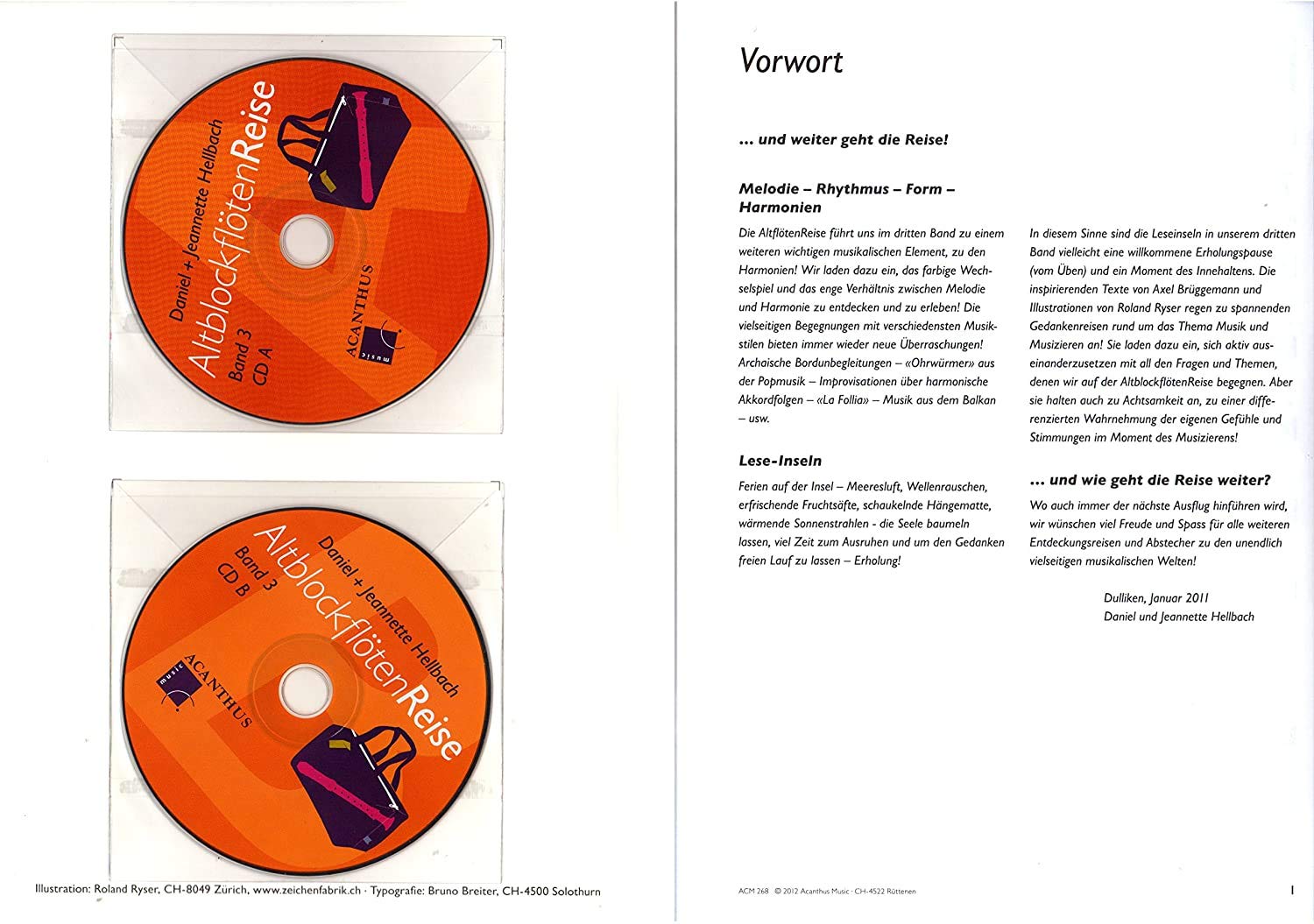Altblockflötenreise Band 3 - Lehrgang für Altblockflöte mit 4 CDs, bunter herzförmiger Notenklammer und Grifftabelle - für Kinder ab 10 Jahren