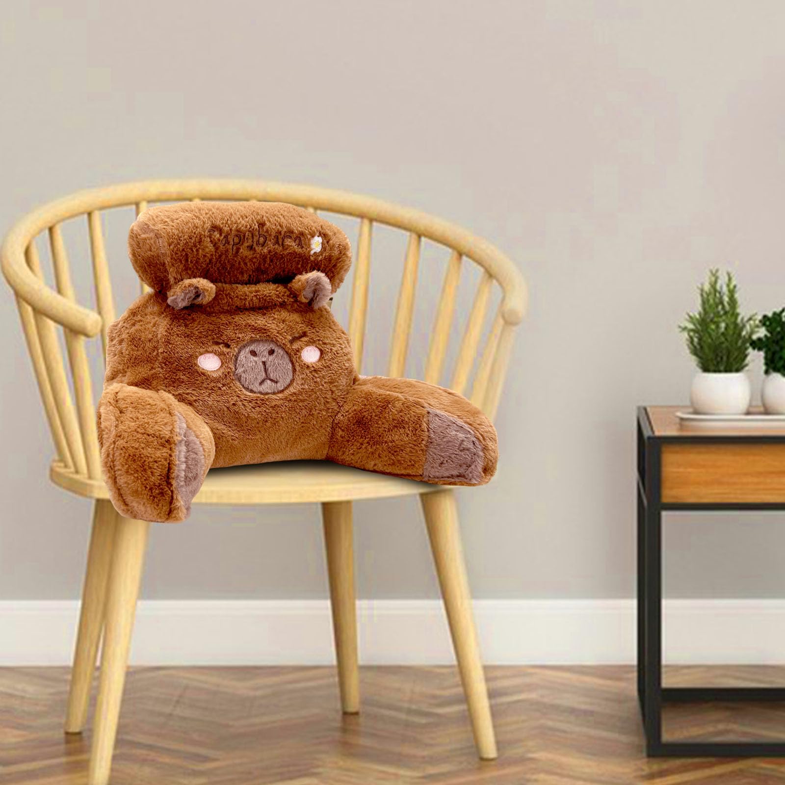 Coussin Dossier Capybara – 65x45 Cm, En Peluche Courte, Pour Lit, Canapé, Soutien Lombaire, Lecture, Décoration Mignonne