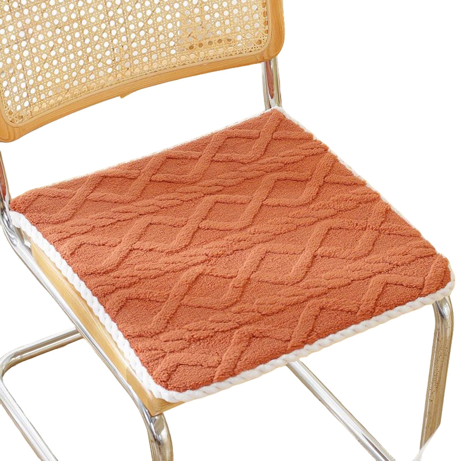 Cuscini per sedili Invernali 4 Pezzi Spessi e Caldi, Antiscivolo, con Cinghie per sedie da Ufficio e da Pranzo (G 40 * 40 cm/16 * 16 Pollici)