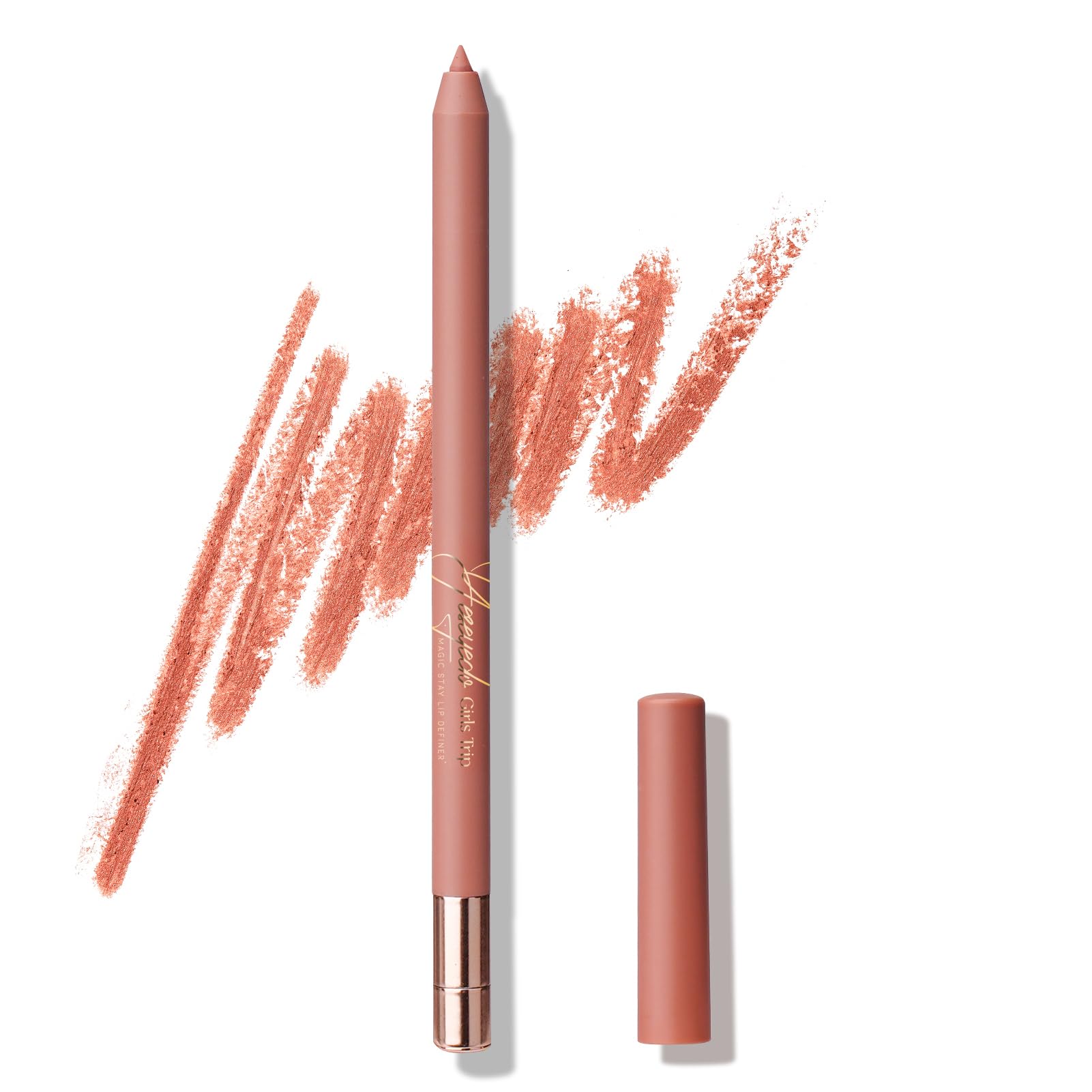 Lipliner Nude Pencil, Retractable Natural Lip Liner with Built-in Sharpener, High Pigmented Creamy Velvet Lipstick Pen for Defination, Waterproof Long Lasting, Girls Trip