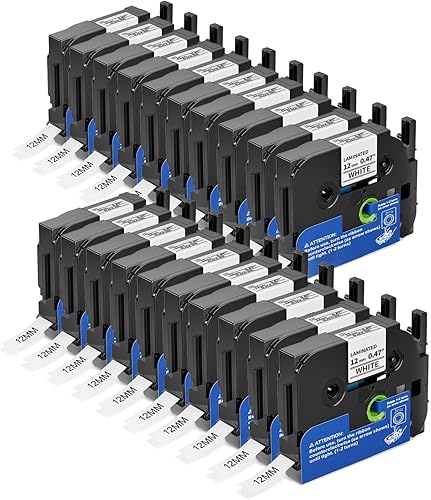 Miniatura 8 de Cinta laminada de repuesto para Brother P-Touch TZe de 0.472in, 0.47 pulgadas, compatible con Brother P Touch Label Maker PT-D210 D220 H110