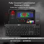 Redragon K619 Horus RGB Clavier mécanique, clavier de jeu filaire ultra-mince avec/faible profil Captures, contrôle des médias dédiés & Interrupteur rouge linéaire, Pro Logiciel pris en charge