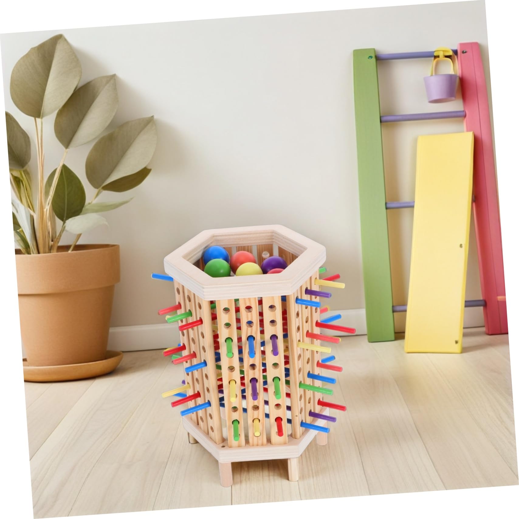 Toddmomy Giochi di Legno Montessori per Ragazzo Ragazza Piccoli Gioco di Impilamento di Blocchi Giocattoli Educativi per Apprendimento dei Colori Matematica Puzzle per Sviluppo Motorio