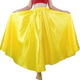 MUNAFIE Señoras de Raso Largo Falda de Danza del Vientre Falda de Baile Traje de Danza del Vientre para el Carnaval de Rendimiento