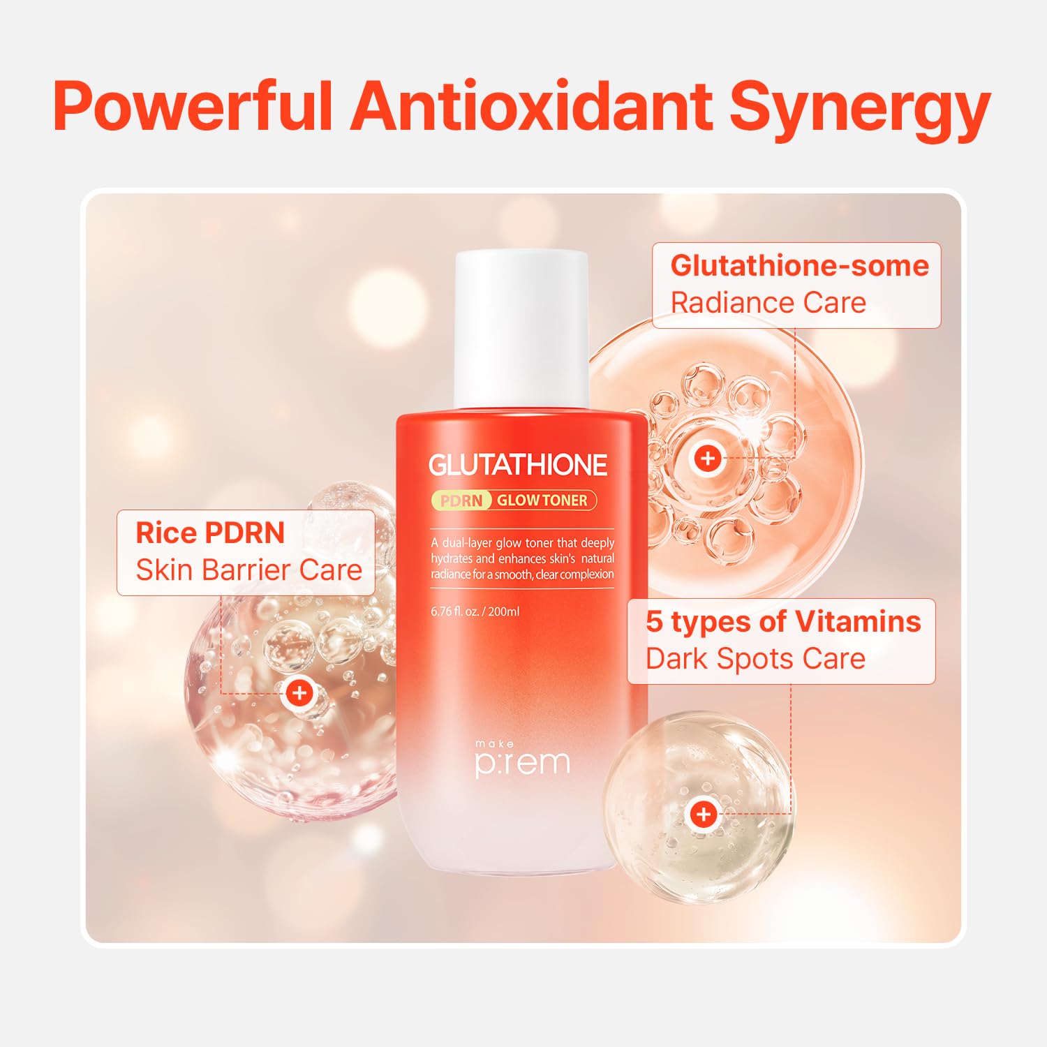 Amazon.com : Make P:REM Glutathione PDRN Glow Toner, Antioxidant Radiance  Booster with Dual Layer Moisture & Smoothing Formula for Sensitive Skin,  Korean Skin Care, 6.76 fl oz, 200ml : Beauty & Personal