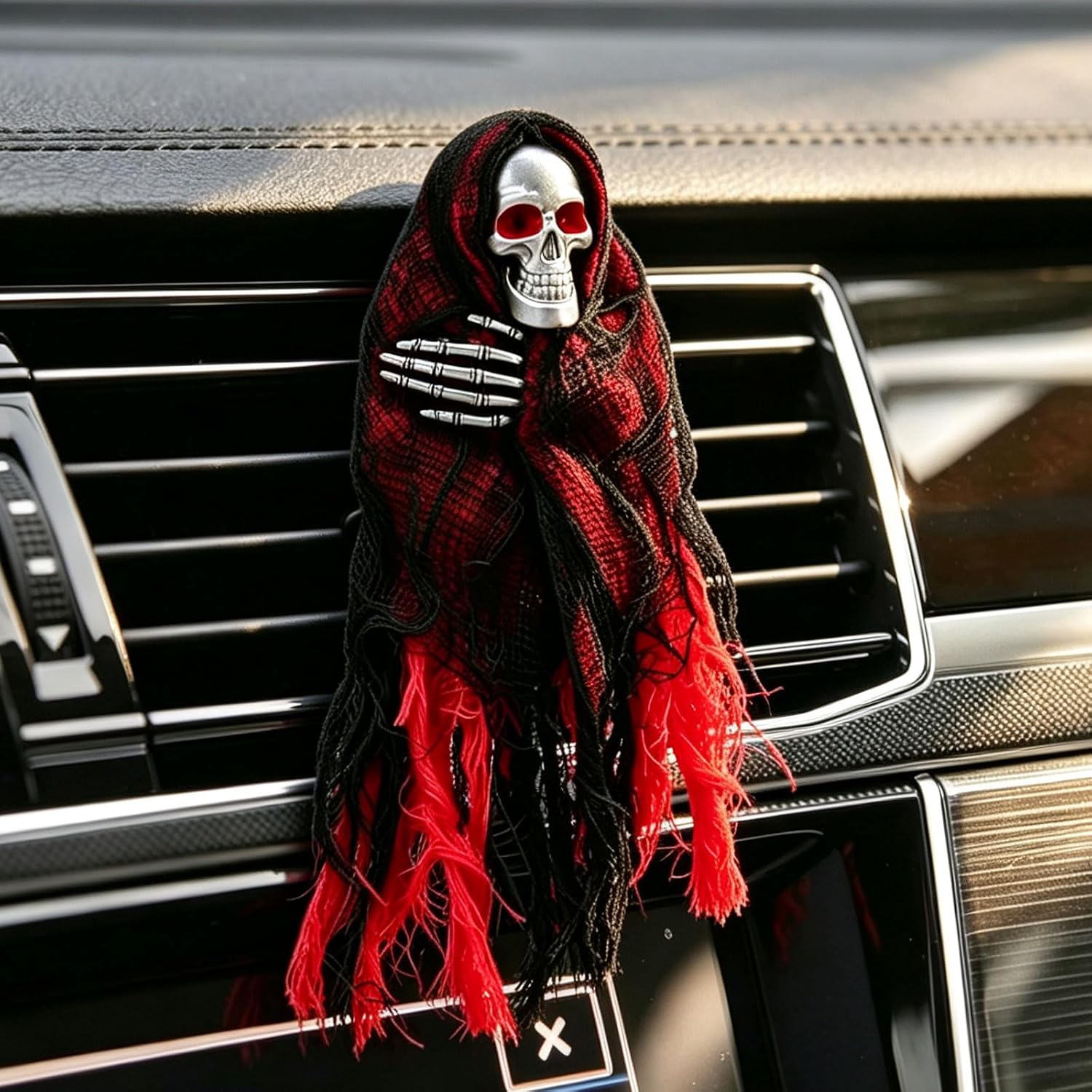 Halloween Skull Car Air Vent Clip Decoration Gothic Skeleton Vent Decor