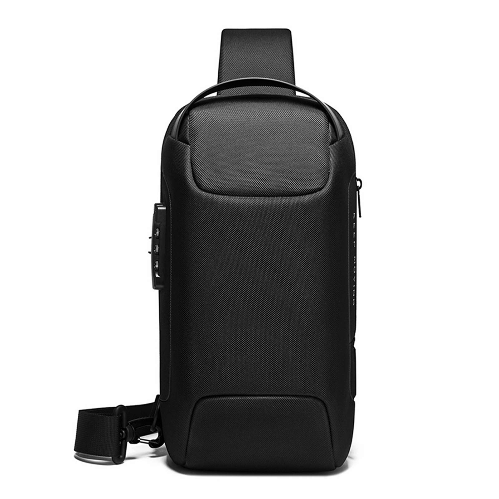 FANDARE Anti Theft Sling Bag Men Women, Chest Crossbody Bags with USB Charging Port, Men's Chest Bag, Waterproof Crossbody Shoulder Bag Sling Backpack for Hiking Cycling Running Travel Black
