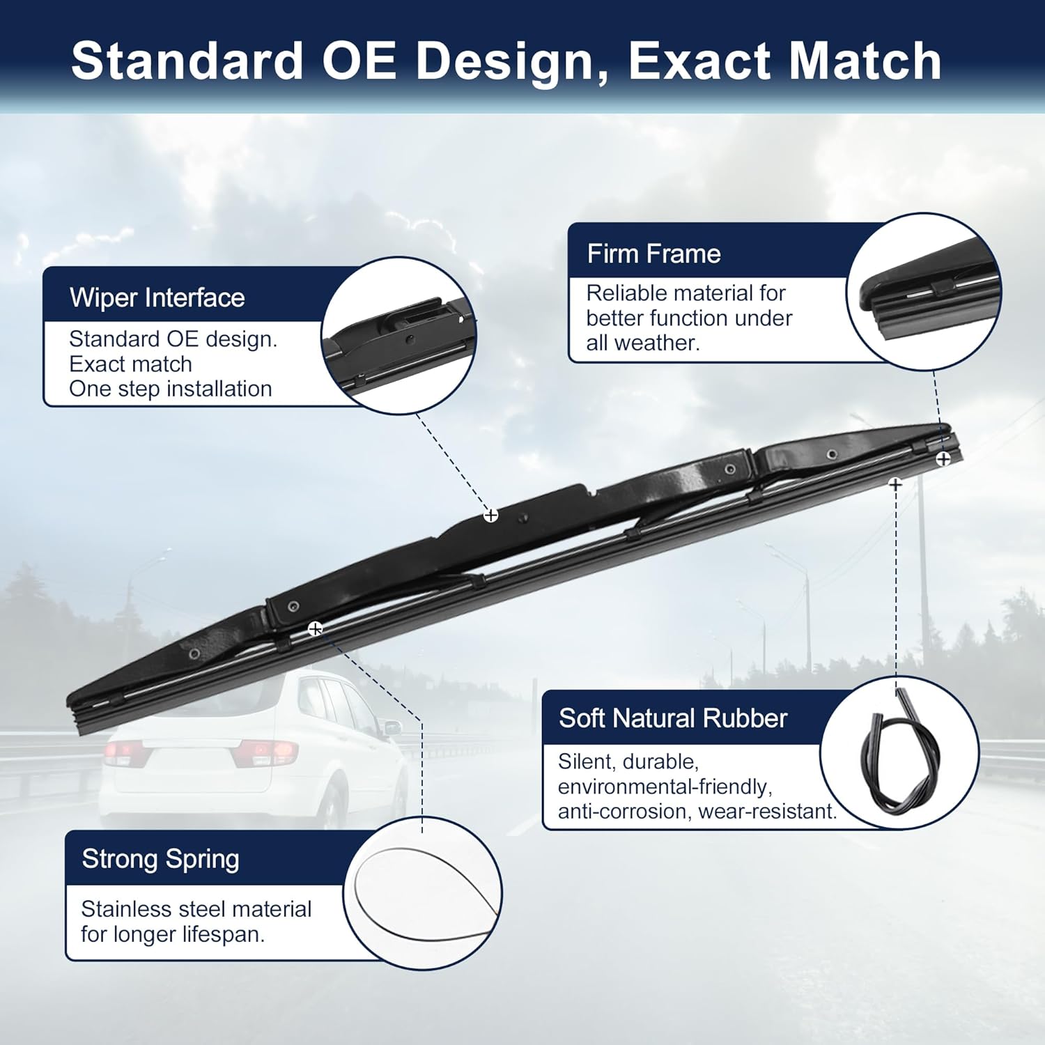 X AUTOHAUX Rear Windshield Wiper Blade for Honda CRV CR-V 2012 2013 2014 2015 2016-13 Inch 320mm for J-Hook Wiper Arms 76730-T0A-003 / 76730T0A003