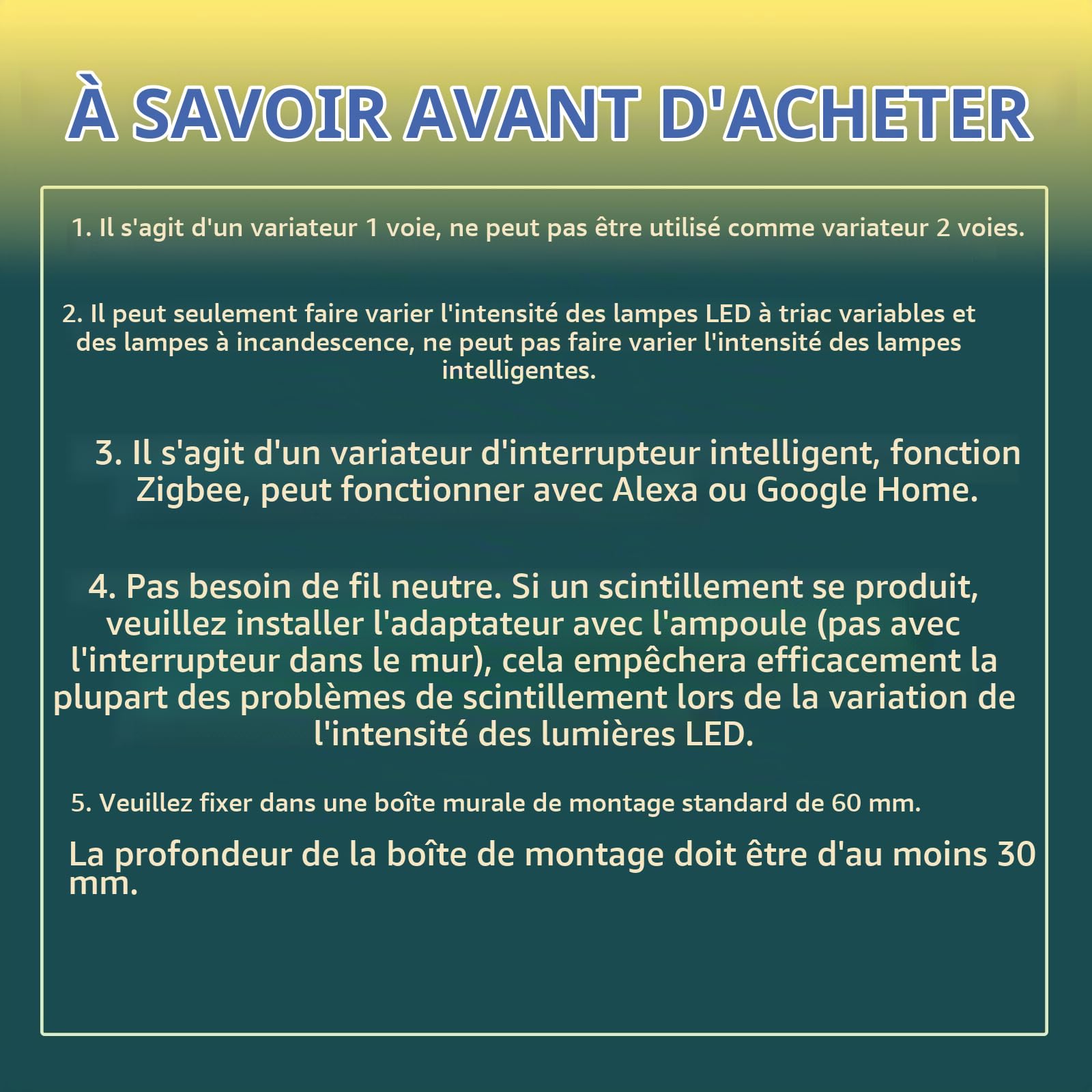 Zigbee – Variateur d'intensité tactile, sans fil neutre, télécommande d'éclairage intelligente compatible avec les concentrateurs Zigbee standard, SmartThings, Hubitat, Echo, | LED et halogène