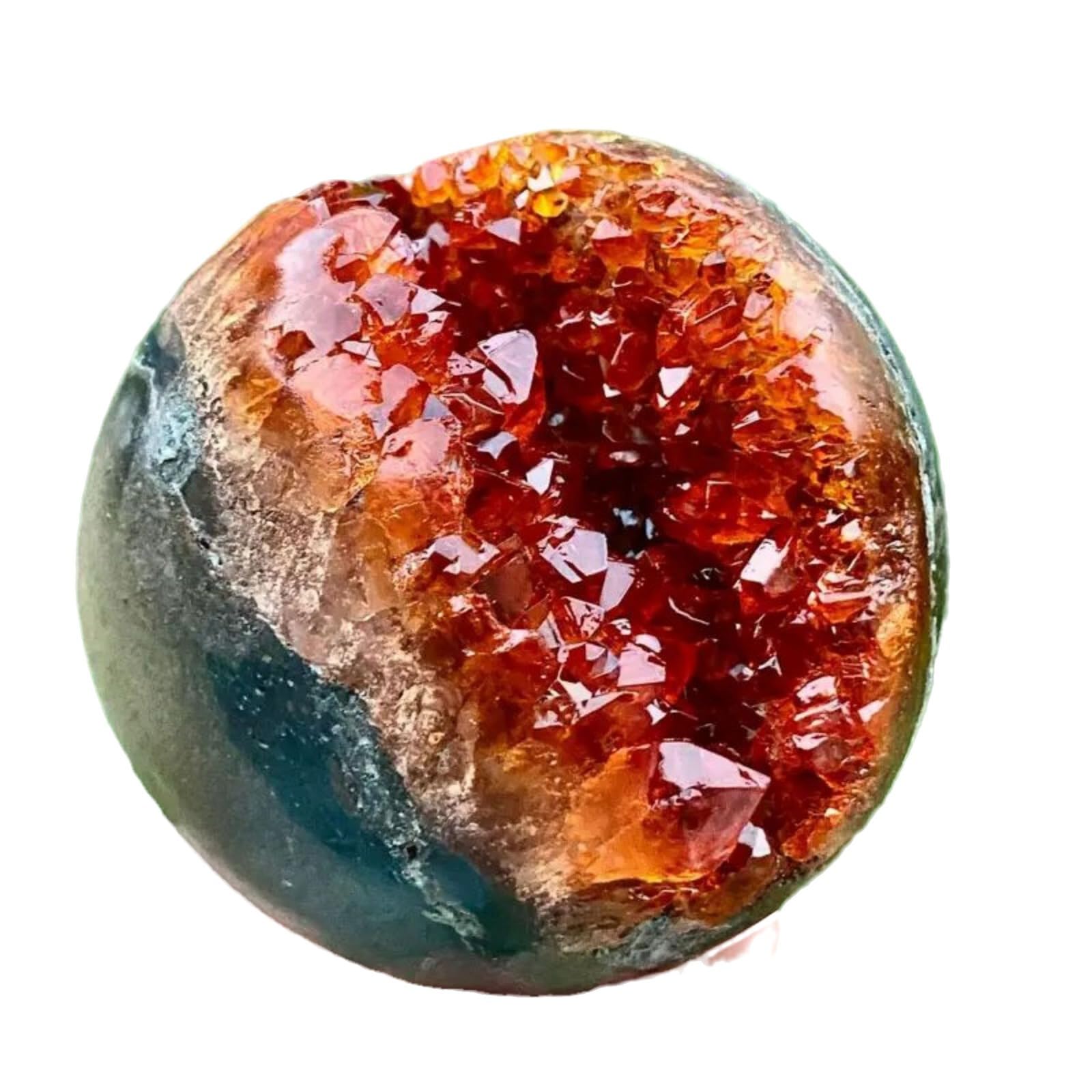 BJXKHFPIV Citrine Cluster Gemstone Sphere Yellow Crystal Ball Feng Shui Citrine Rough Stone Ball Home Decoration Collections Cornucopia,5~5.5cm