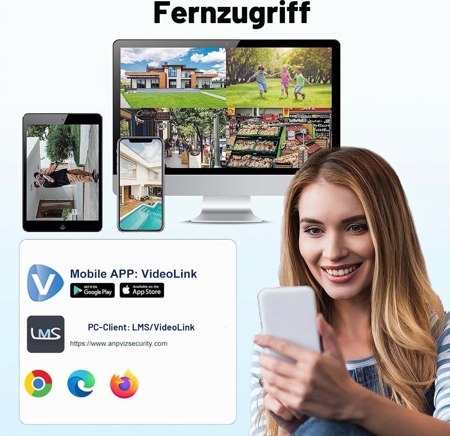 Anpviz 4MP HD PoE IP Kamera Outdoor, Bullet Überwachungskamera Aussen | Intelligente Personen Erkennung, Smart Farbig Nachtsicht, Mikrofon, Ganzmetall, Verdrahtet, Kein Netzteil, IP66(U Series)
