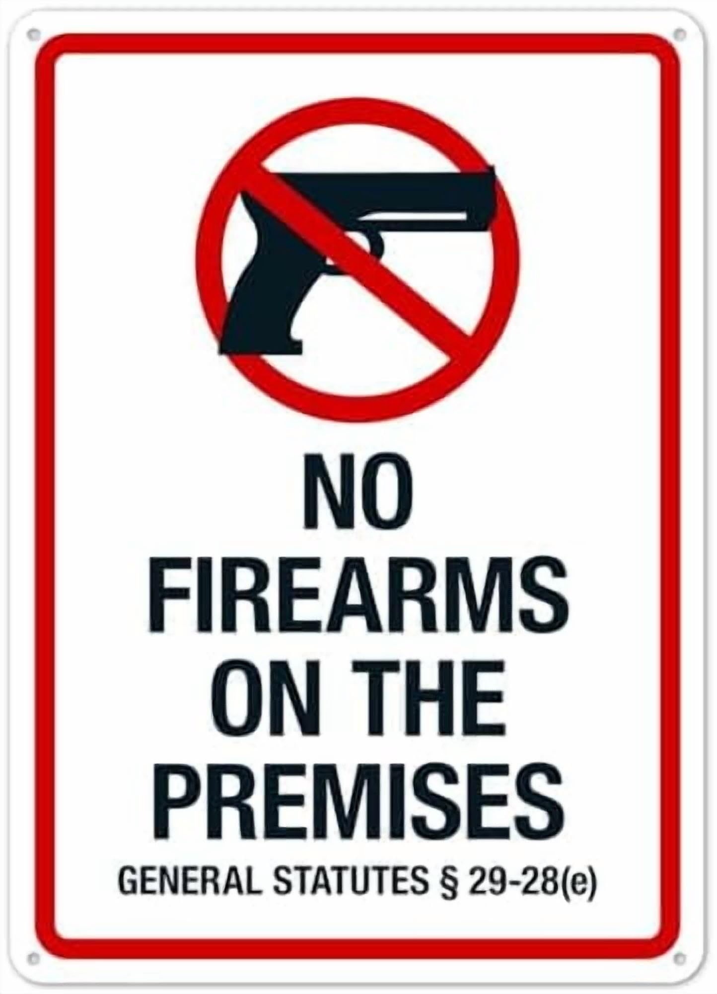(2-Pack) Metal Tin Sign Connecticut No On The Premises Sign Facility Signs NO.27367 Sign 8x12 Inch - Clear Warning for Home & Use
