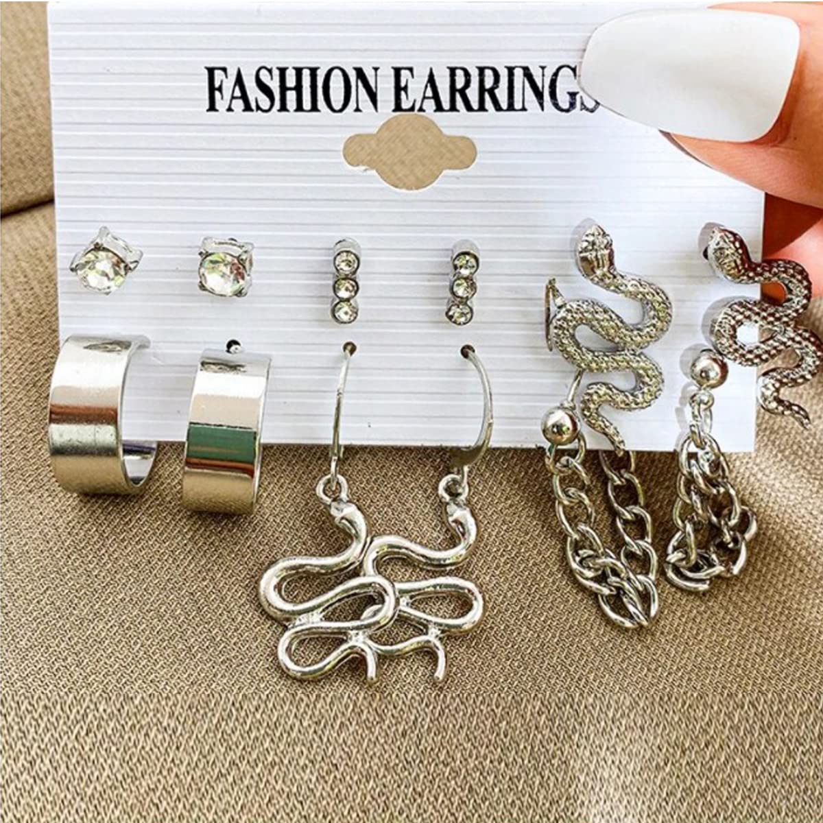 Gold-Plated Drop Earrings with Sparkling Crystals