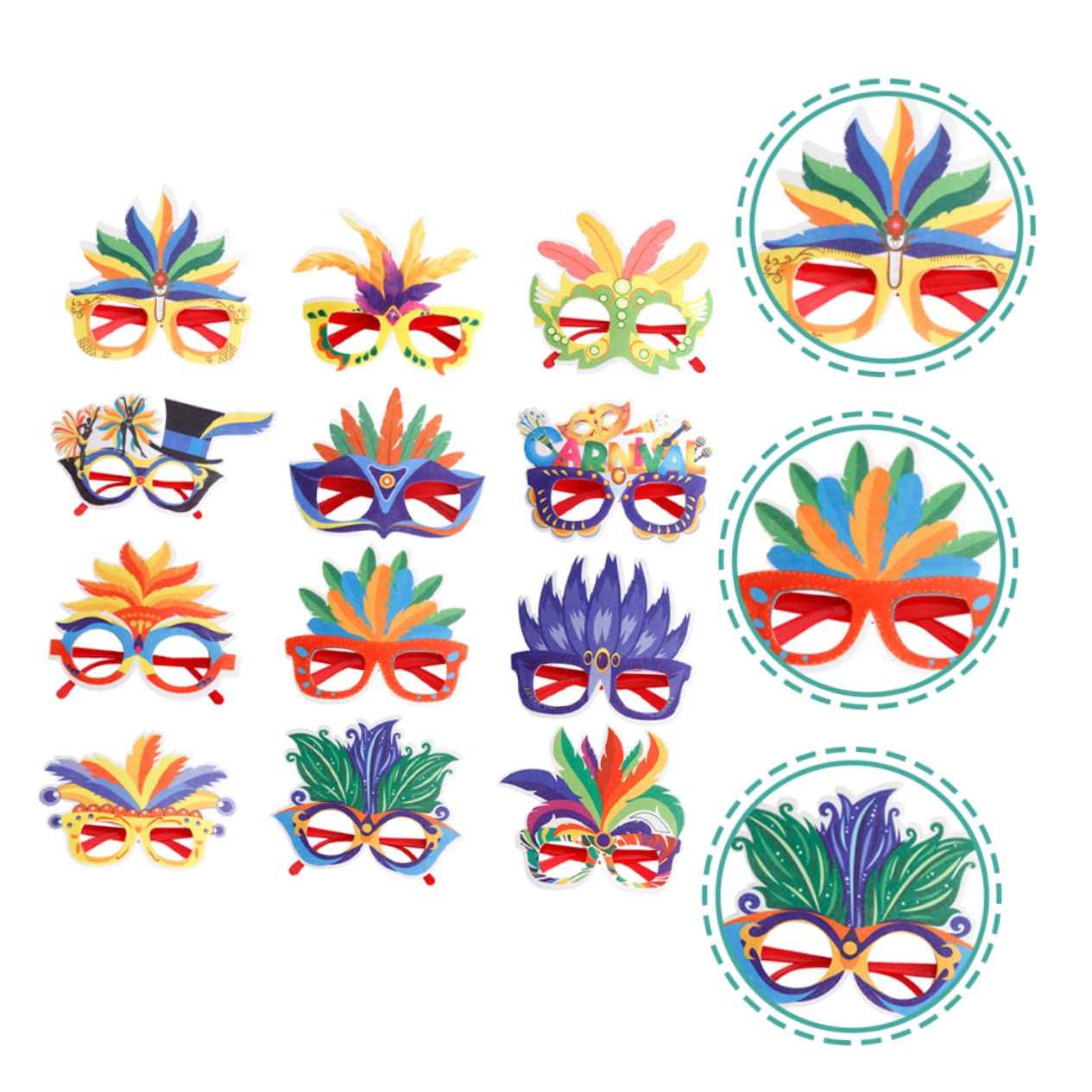 BESTYASH Montatura Per Occhiali Da Carnevale Regali Di Ballo Decorazione Del Costume Del Vestito Oggetti Di Scena Per Occhiali Da Festa Occhiali Da Festival Occhiali Colorati Plastica