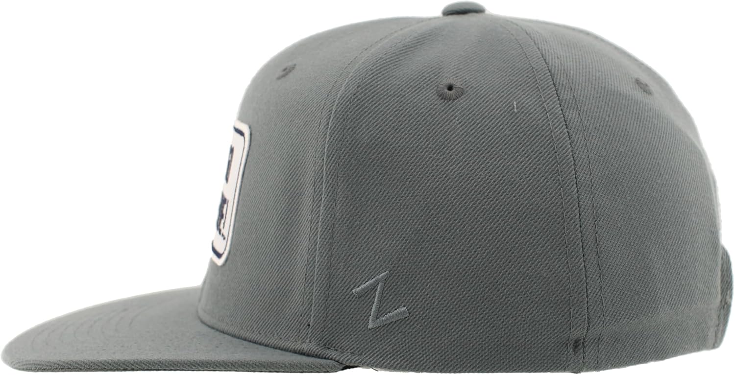 ZHATS Standard NCAA Officially Licensed Hat Flat Snapback Z11 Defer Gray, Grey, One Size - Image 3