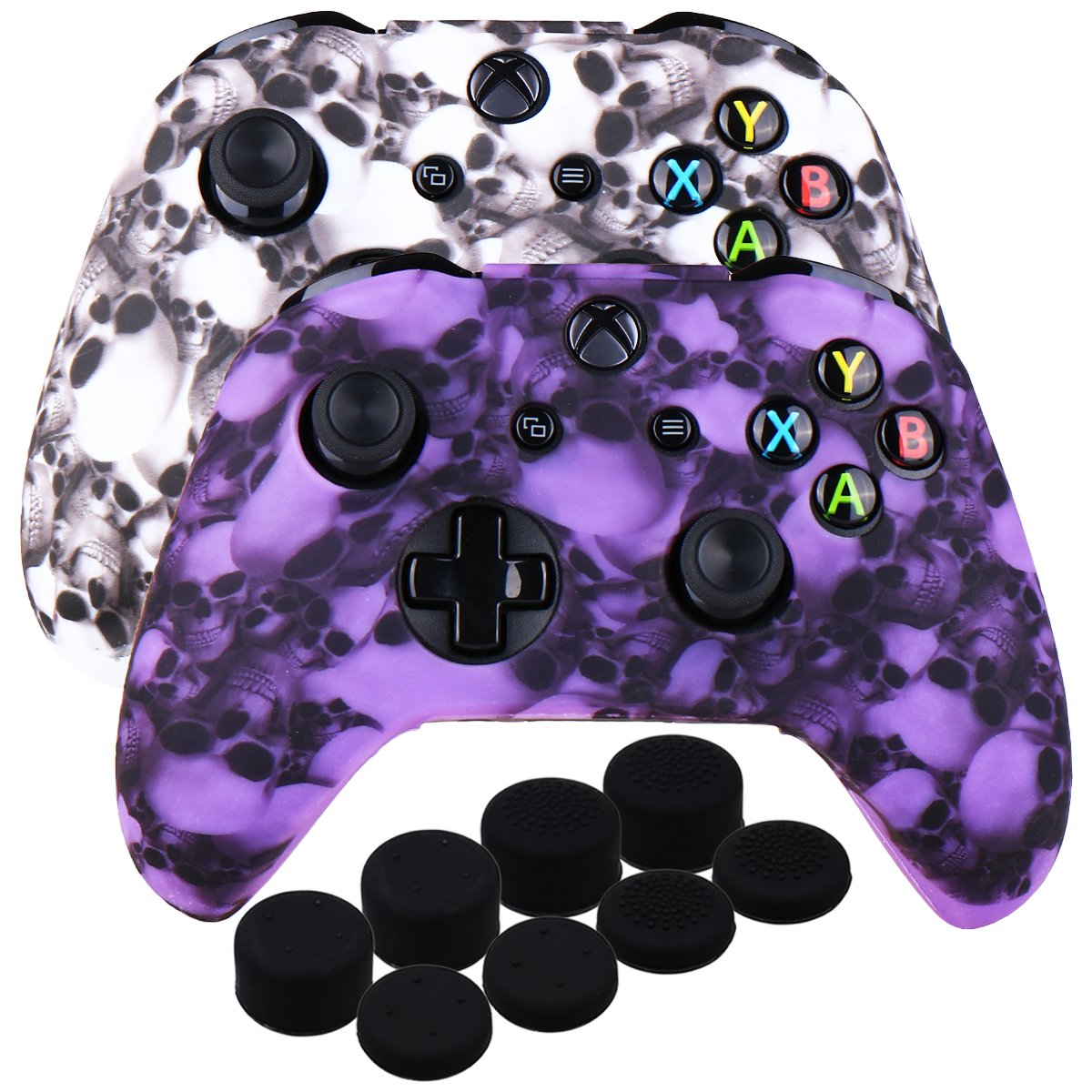 9CDeer 1 Piece of SiliconeTransfer Print Protective Cover Skin + 6 Thumb Grips for Xbox One/S/X Controller rainbow — view 21