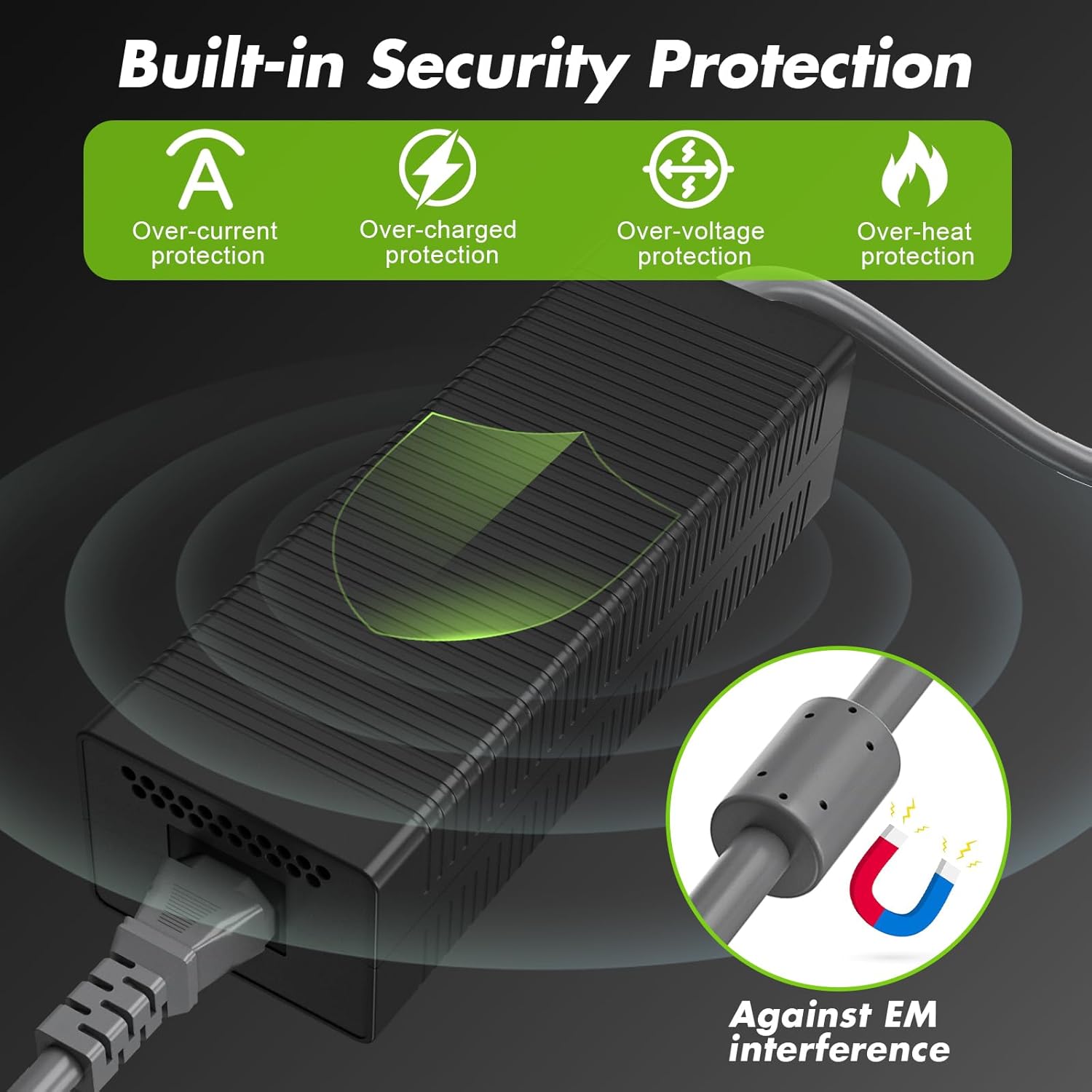 AC Adapter for Xbox 360 Console,203W Power Supply Brick with Cord,Replacement Power Brick for Xbox 360 Fat Console(Not Fit for Xbox360 Slim/Xbox360 E Console) - Image 7