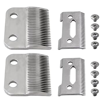 Steel Clipper Blades 2 Pack Fit for Wahl Precision ColorPro, ColorProPlus, ChromePro, ClipNTrim79900, HomeCut, HomeHaircutting79722, HomePro, HomeBarber79524-3001, MC2, Taper2000