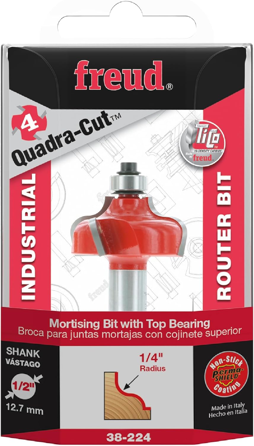 Freud 38-224: 1-1/2" (Dia.) Ogee Fillet Bit with 1/2" Shank