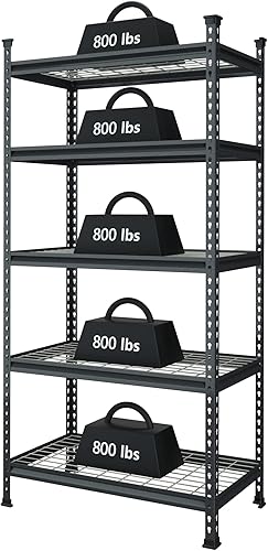 Miniatura 7 de WORKPRO Estantería metálica de 3 niveles para garaje, estante de almacenamiento resistente, 50 pulgadas de ancho x 18 pulgadas de profundidad x 47