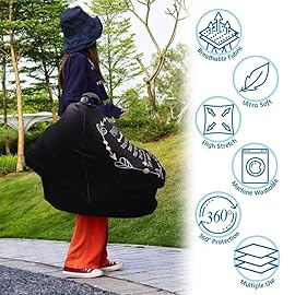 Car Seat Covers for Babies, No Touching Sign Car seat Canopy, Infant Stroller Covers for Newborn Girl Boy, Multiuse Nursing Covers for Breastfeeding, Ultra-Soft Breathable, High Chair Cover, Black