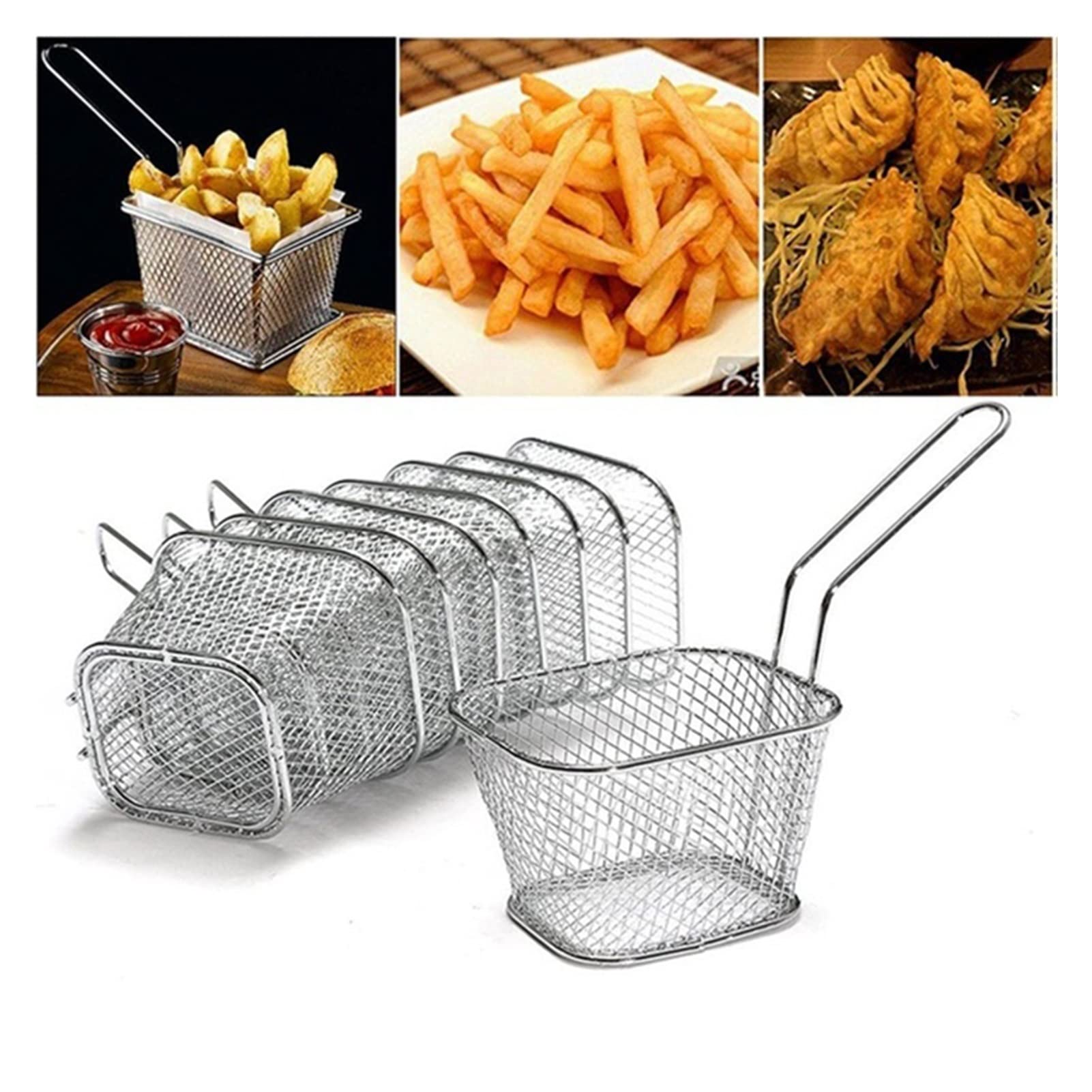 Mini cestino per friggere – Cestino quadrato per patatine, snack e cibi fritti – 1 utensile da cucina per risultati perfettamente croccanti