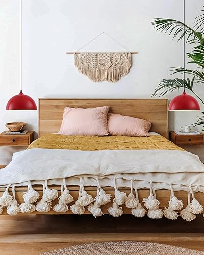 Miniatura 5 de Lámparas colgantes industriales, lámpara colgante de cúpula roja de 11.8 pulgadas sobre isla de cocina, paquete de 3, lámpara colgante de techo