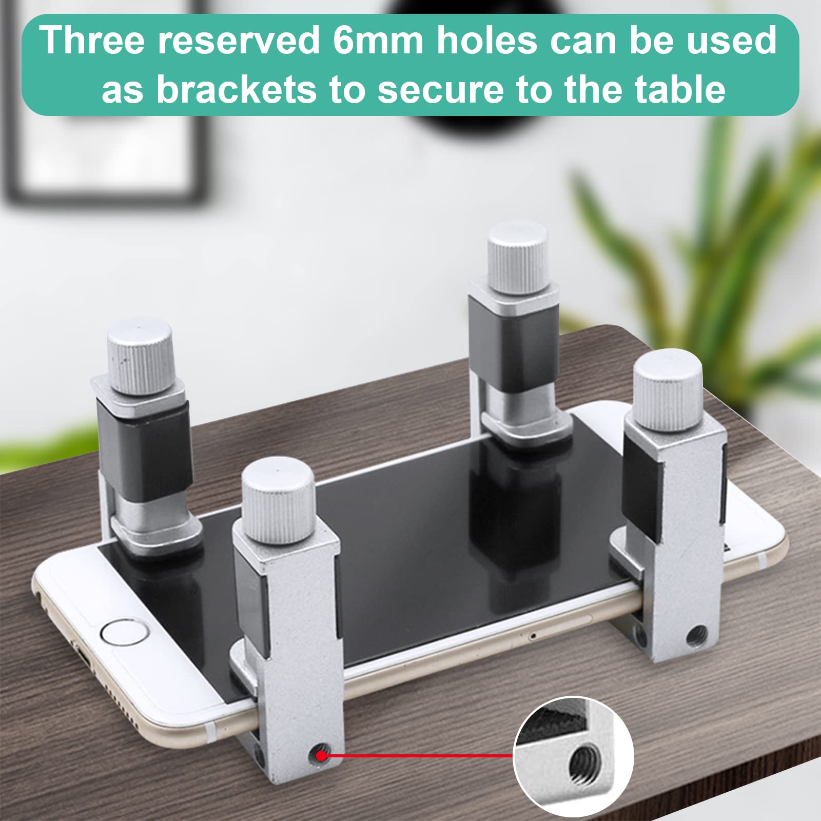 4 Pezzi Morsetti Smartphone di Fissaggio Regolabile per Schermo LCD, Strumenti Morsetti per Display Smartphone Metalliche Morsetti Regolabile Schermo per Morsetti Telefono e Tablet