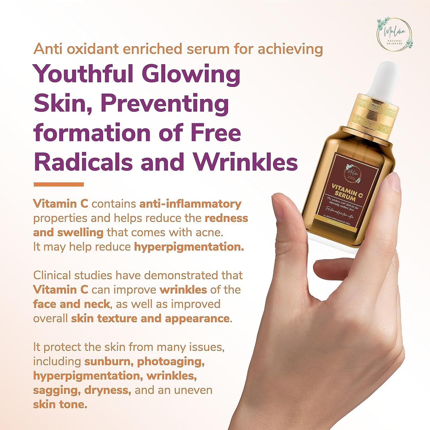 Vitamin C Skin Brightening Serum | Anti acne serum | anti aging serum | Anti Pigmentation serum | 30ml - Boost Collagen, Brighten & Hydrate Elevate Your Radiance