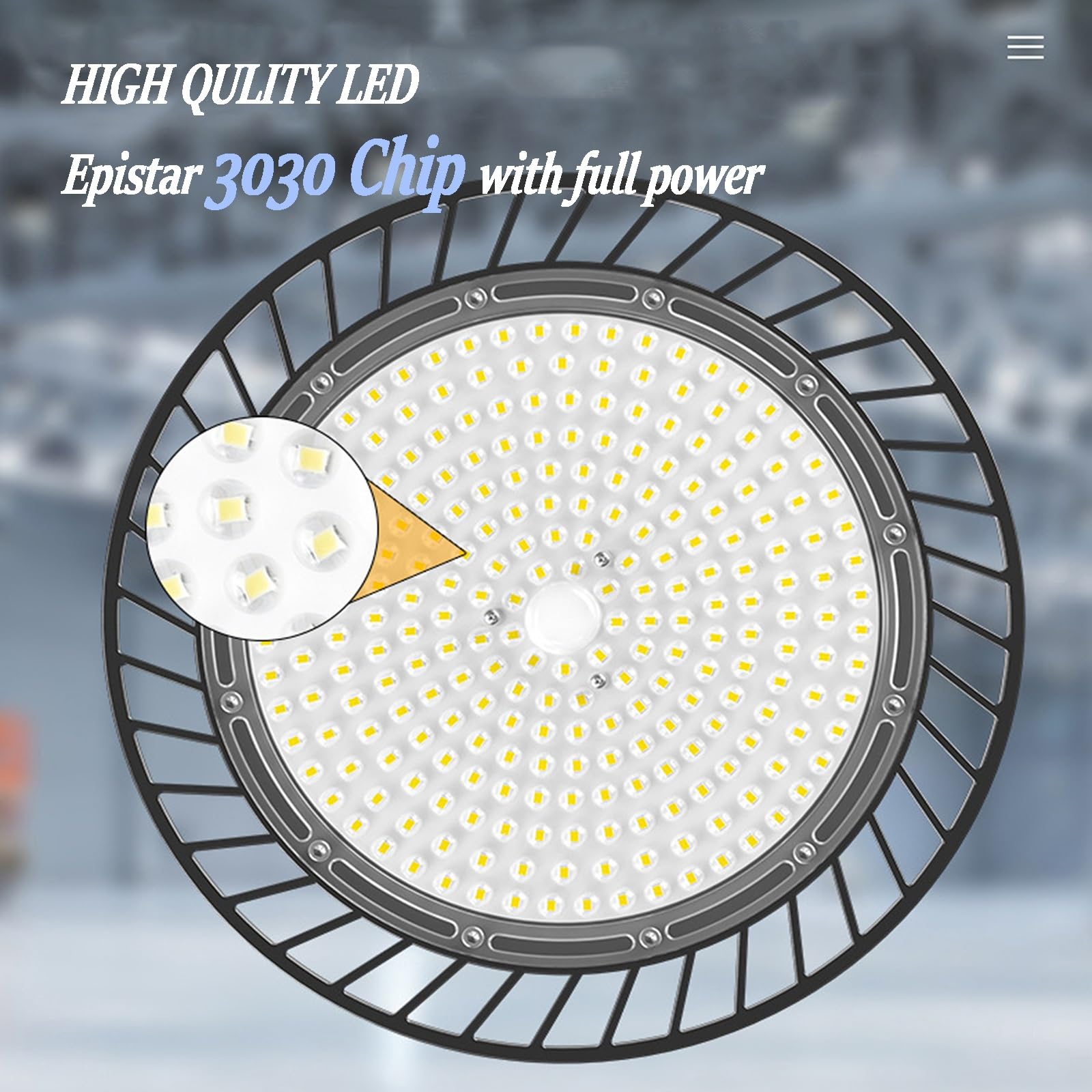 10 Pack LED High Bay Lights 100W 200W 300W 36000LM 6000K UFO High Bay Led Shop Lights AC100-277V — view 3