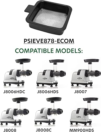 Miniatura 2 de Omega Piezas de repuesto para exprimidor, tamiz de tensión para modelo J8006HDS, J8006HDC, J8008C, 8007, 8008, MM900HDS, negro